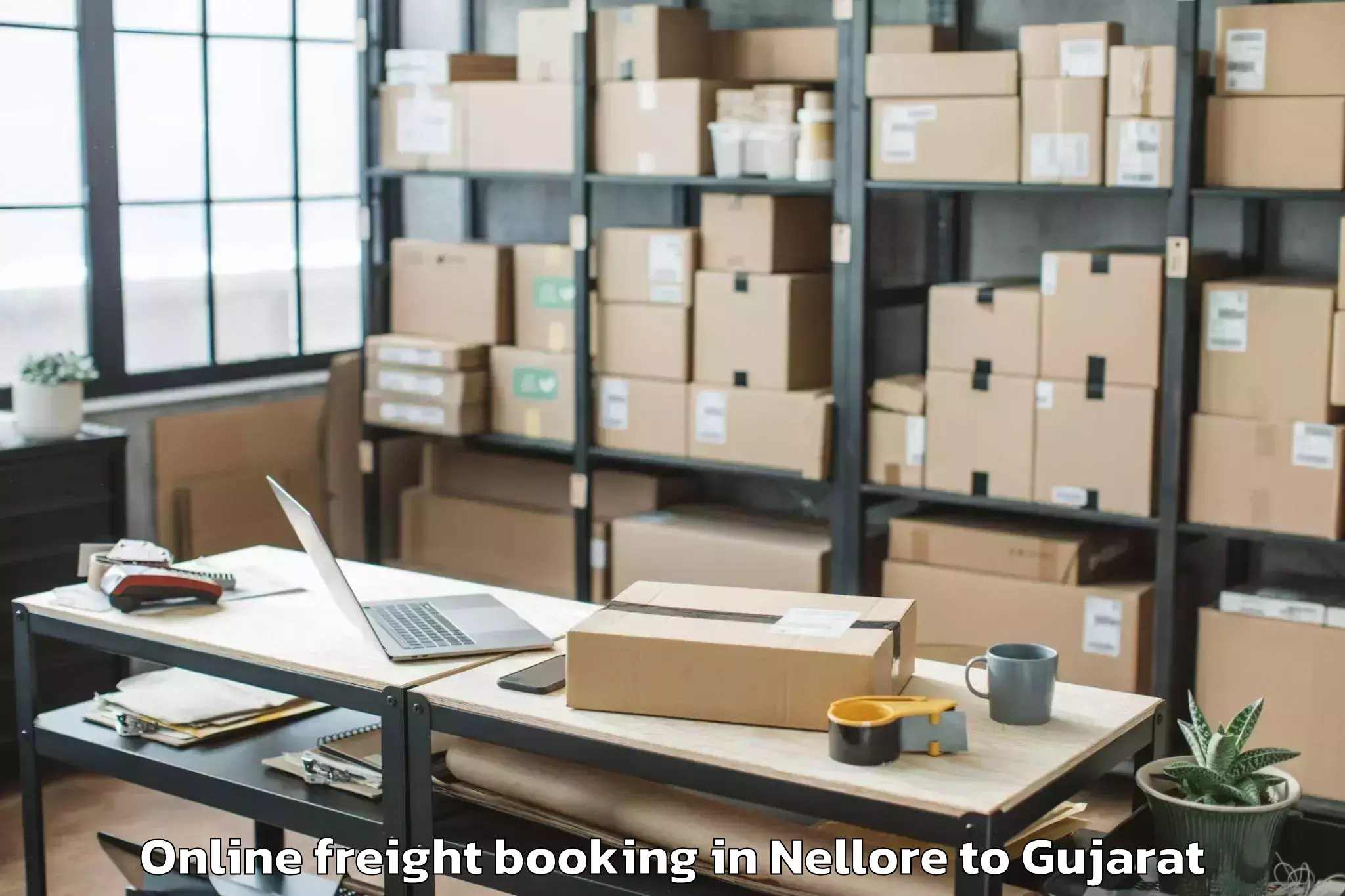 Top Nellore to Jamjodhpur Online Freight Booking Available